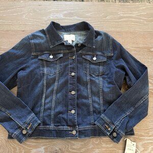NWT!  Womens Caslon medium blue denim wash jean jacket size XL